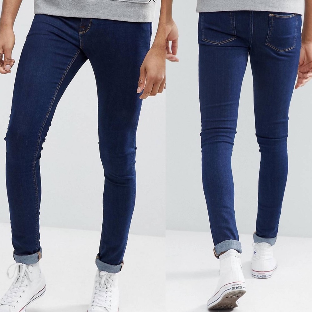 ASOS Tall Extreme Super Skinny Jeans in Raw Blue